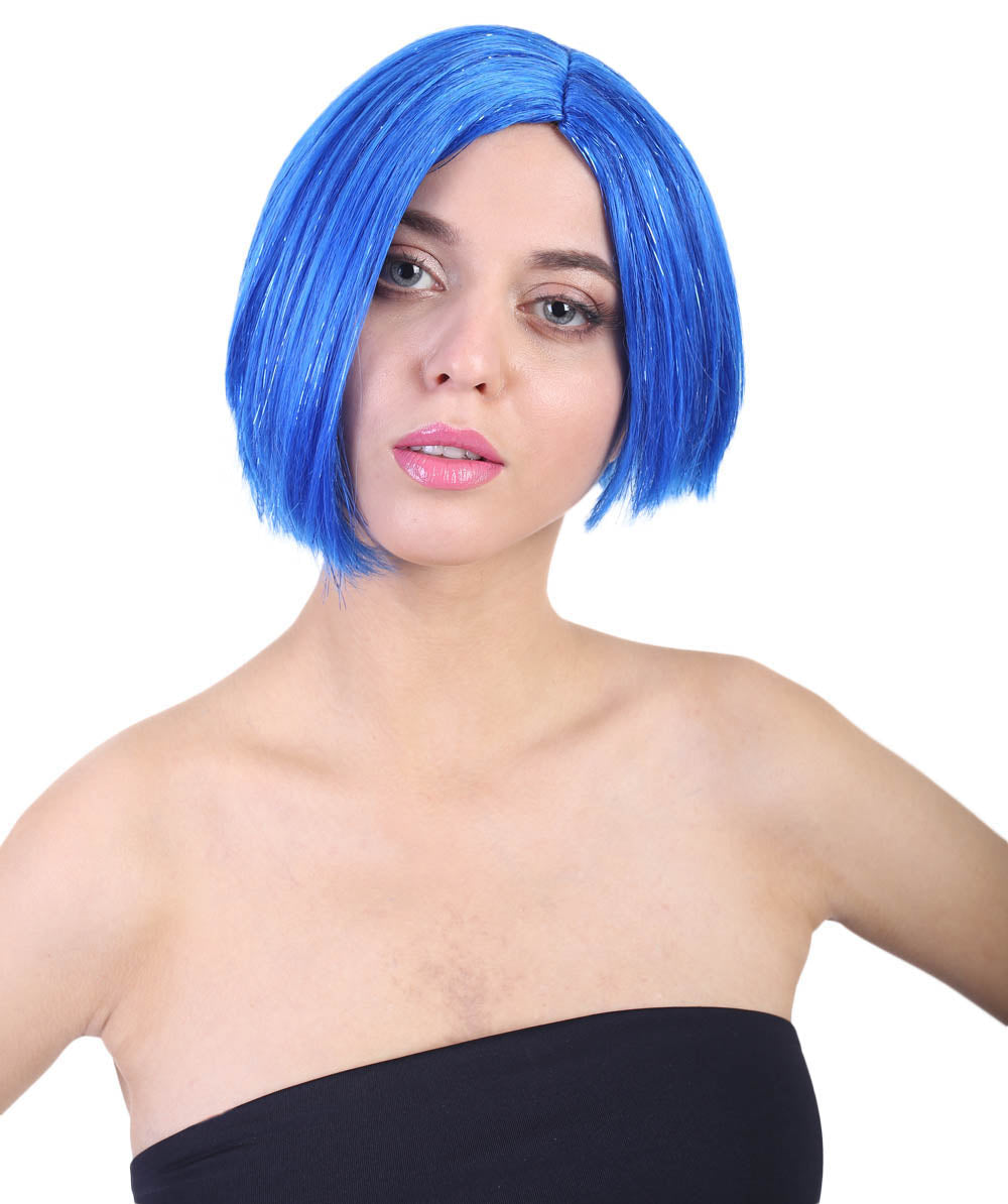 嘆かわしい青い婦人用かつら|セクシーなコスプレ党ハロウィンかつら|割増空気を通すCaplessなキャップH-434