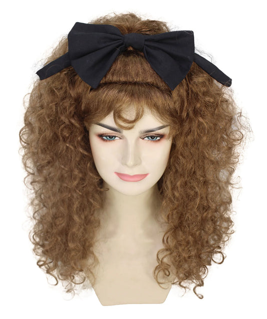 コメディ映画 大人用 レディース H-6298 ロング メッシー ポニー ウィッグ コスプレ ウィッグ 難燃性 合成繊維