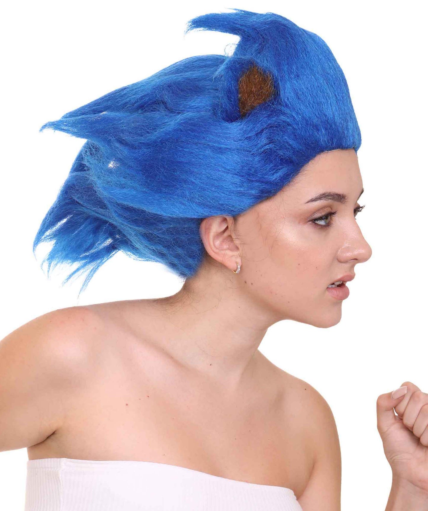 ハロウィンパーティープレミアム H-5243 女性用スパイキーブルーコスプレヘッジホッグウィッグ ブルー