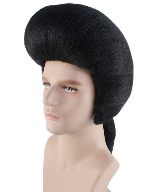 男性用コロニアルウェービー裁判官黒歴史的ウィッグ H-4356 プレミアム通気性キャップレスキャップ
