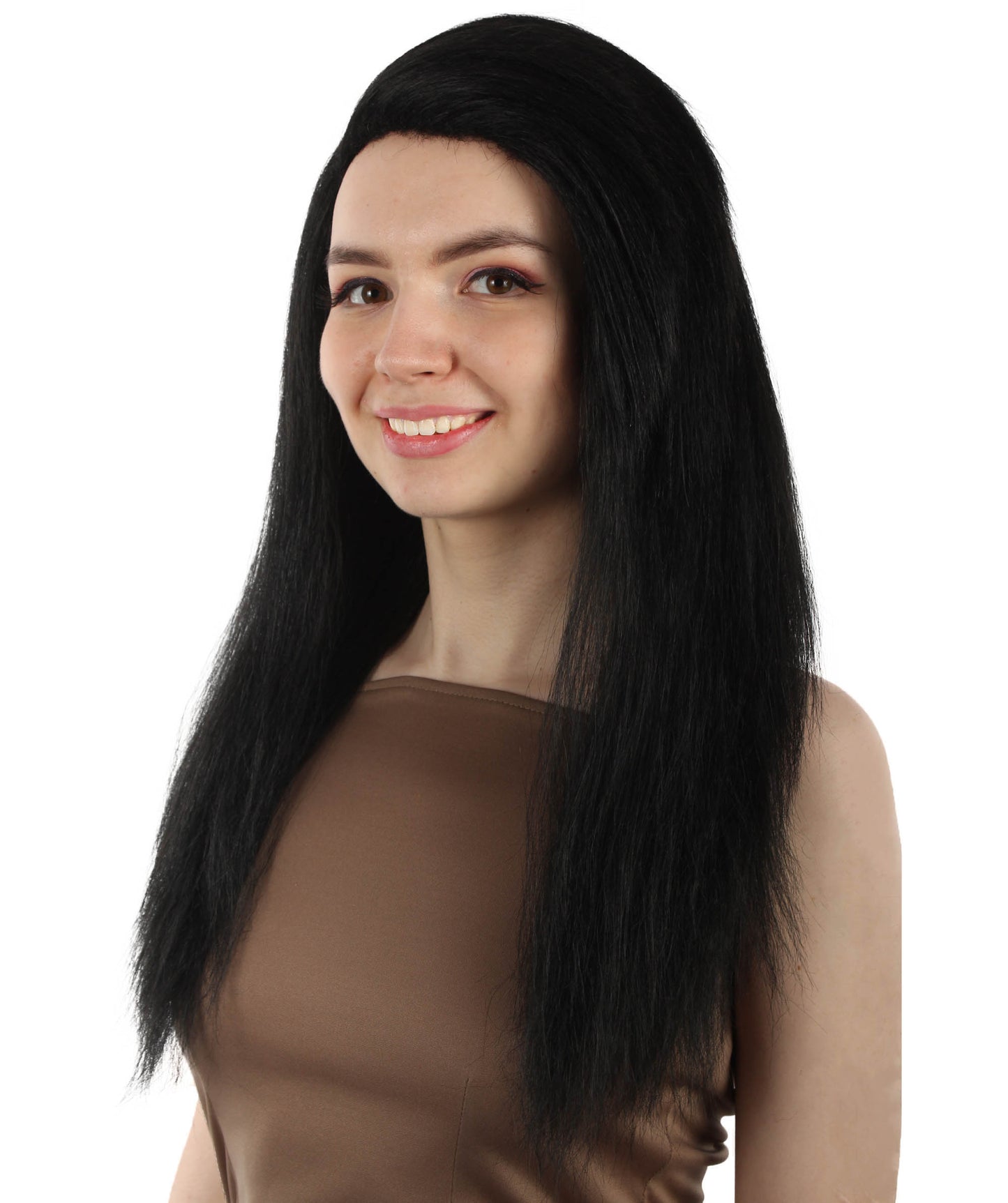 女性用ロングストレートサイドパートコスプレウィッグ ブラック H-5220_14 ファンシースタイル プレミアムハロウィンパーティーウィッグコレクション