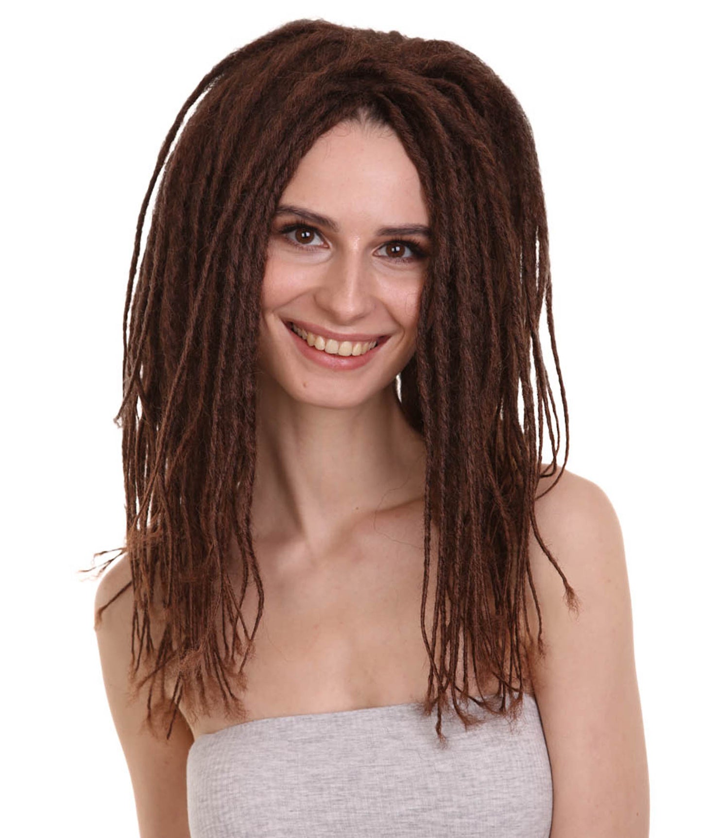 Wigs2youハロウィンパーティープレミアムレディースH-1967 美しい見た目のラスタスタイルオンブレブラウンドレッドロックウィッグ