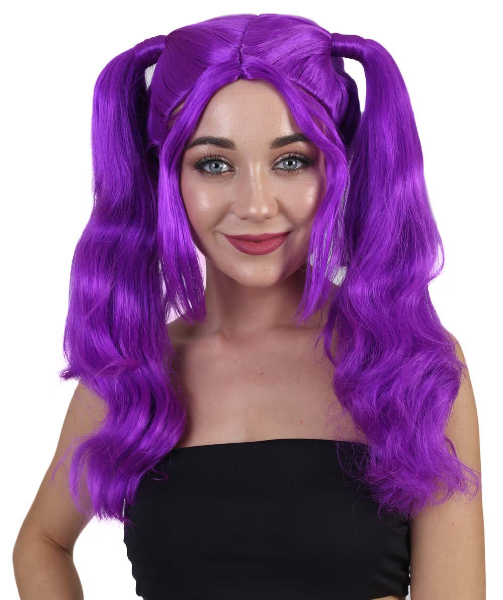 Wigs2you ハロウィンパーティー プレミアム レディース H-751 ドリー ピグテール ウィッグ ネオンパープル色