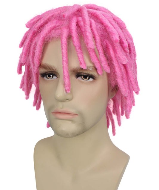メンズ H-6183 アニメ SF シリーズ ピンク ドレッドヘア ウィッグ 難燃性合成繊維
