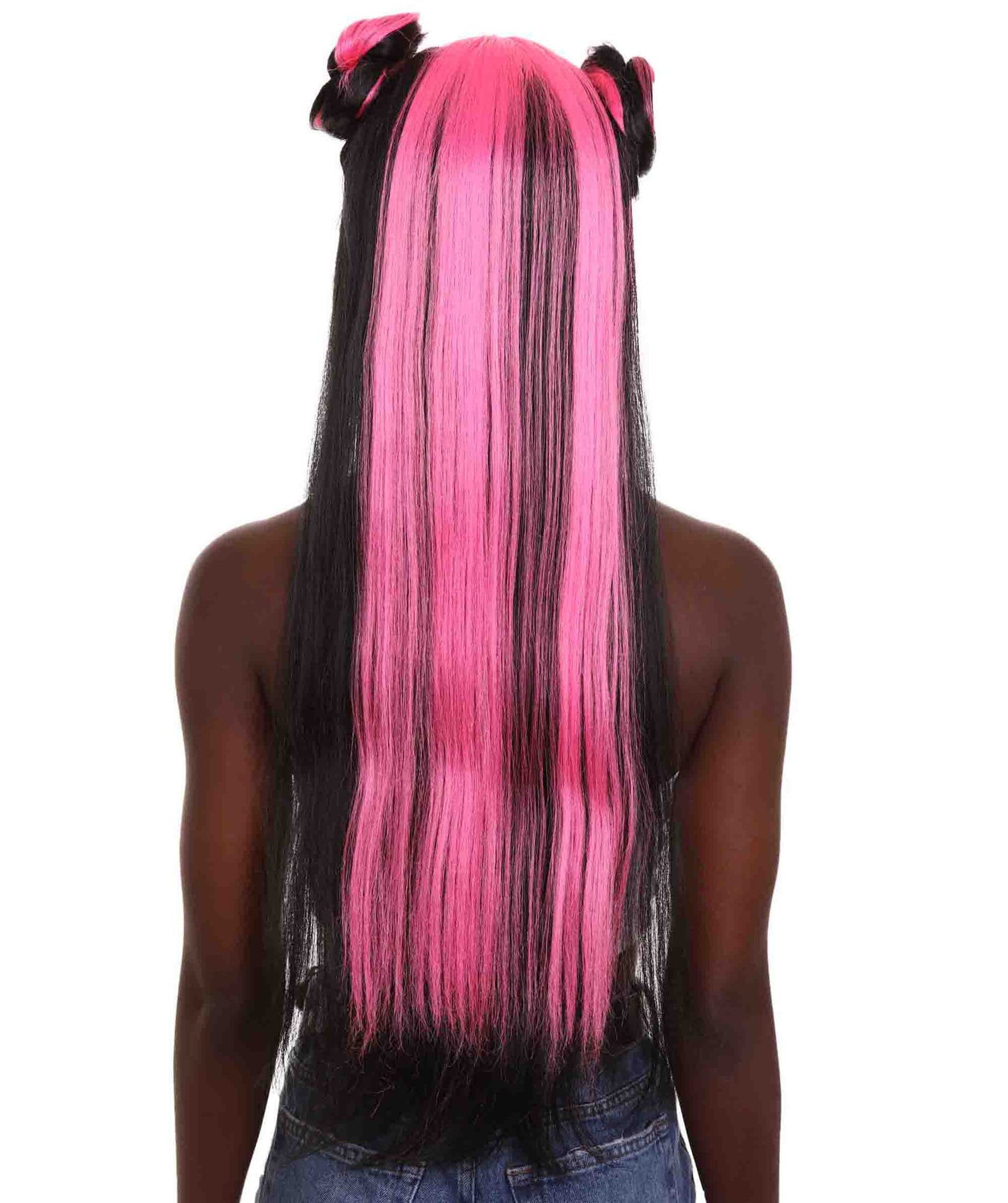 ハロウィンパーティープレミアム H-5250 女性用アップスタイルダブルバンチャイナドールラッパーウィッグ マルチカラー