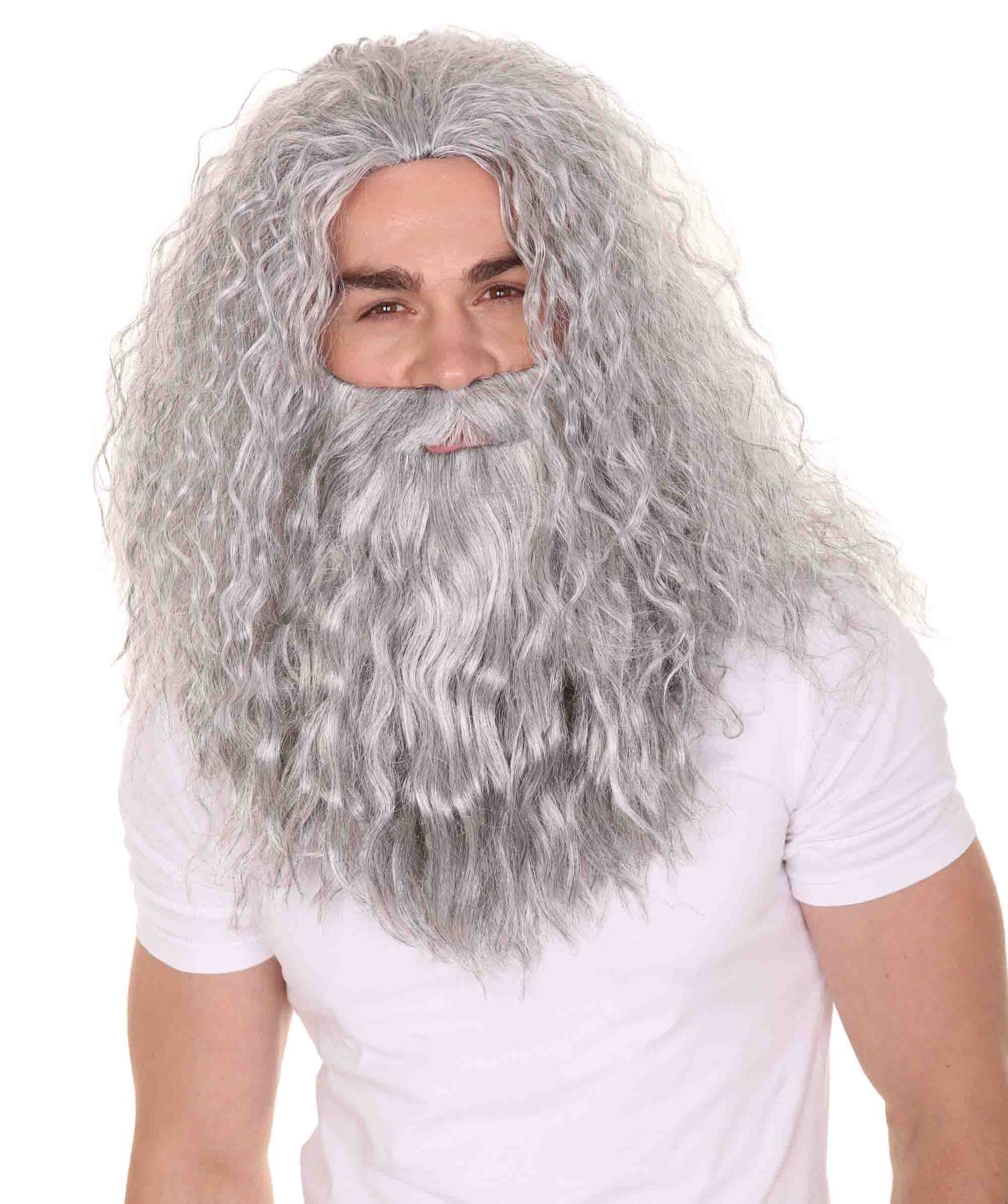Wigs2you ハロウィンパーティー プレミアム メンズ H-614 ガンダルフ ウィッグとヒゲ グレー色