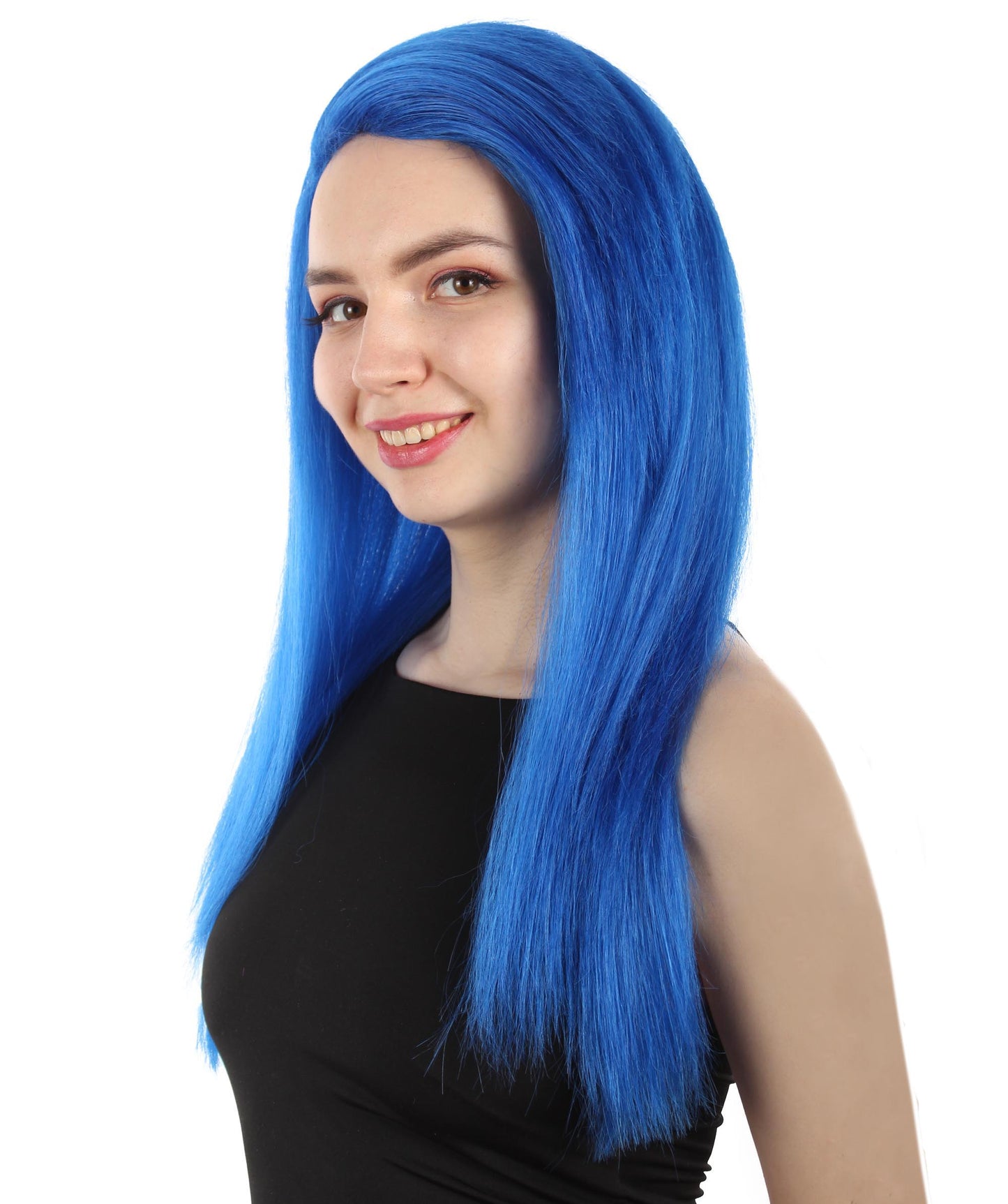 女性用ロングストレートサイドパートコスプレウィッグ ダークブルー H-5220_9 ファンシースタイル プレミアムハロウィンパーティーウィッグコレクション