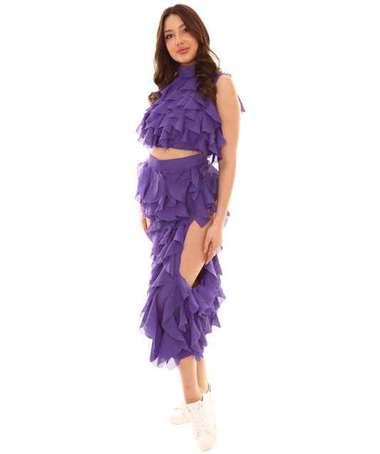 女性用 JCP-069 カイリー セクシーなパープル パーティードレス セレブリティ コスプレ衣装