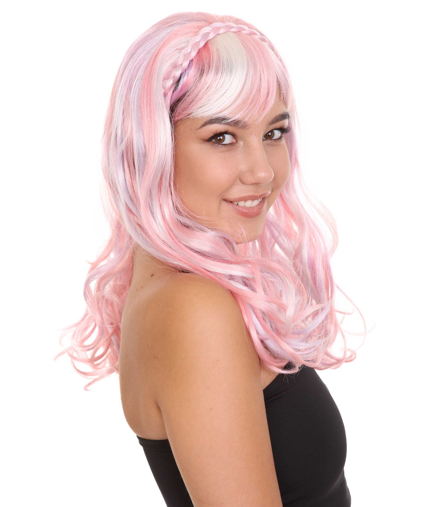 Wigs2you ハロウィンパーティ プレミアムレディース H-2052 着用しやすく とても快適 ピンクとパープルのオンブレウィッグ