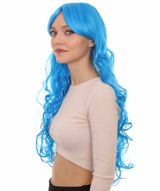 Wigs2you ハロウィンパーティ プレミアムレディース H-2038 着用しやすく とても快適 ロングカーリーブルーウィッグ あなたの美しさを引き立てる