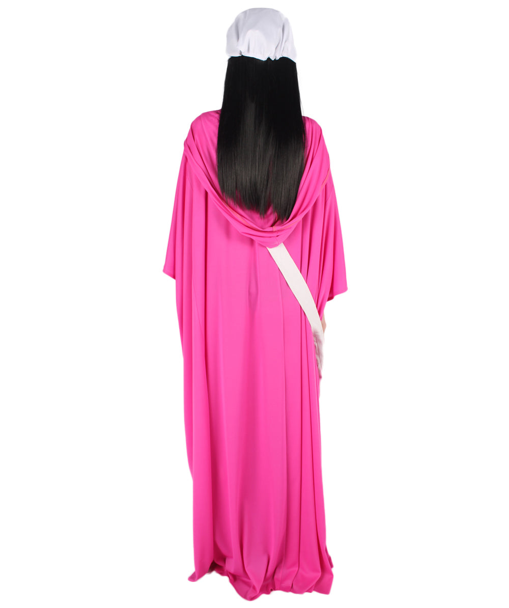 女性用 JCP-068_8 フクシャ ローブ ハンドメイド コスプレ衣装とバッグ ボンネット付き