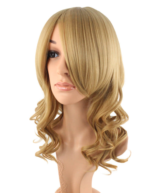 レディースファッション C-015 ミディアムウェーブ C-ロージーブラウン コスプレ ヒートスタイルウィッグ