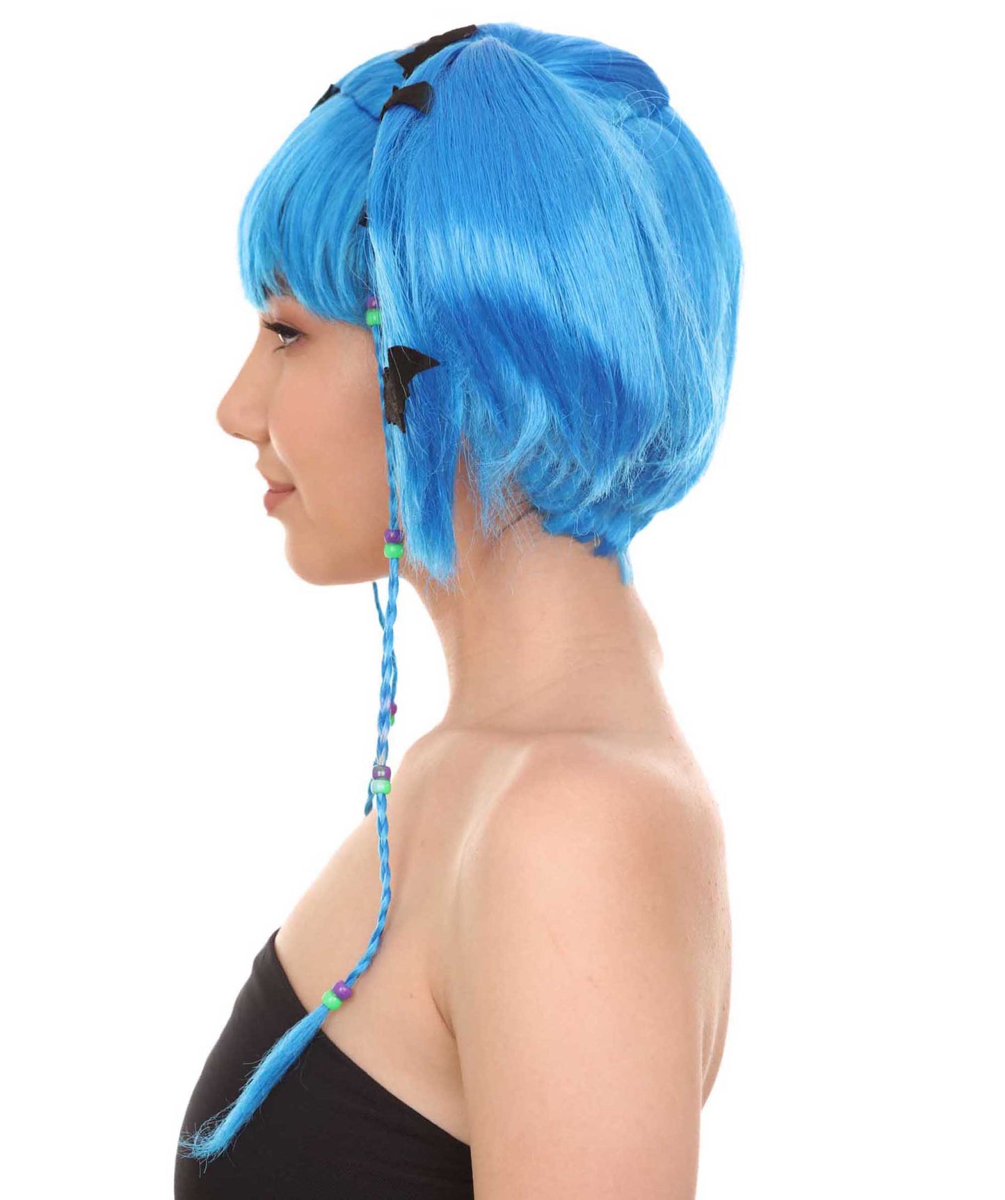 Wigs2you ハロウィンパーティープレミアム レディース H-703 バットエンジェルウィッグ ロイヤルブルー色
