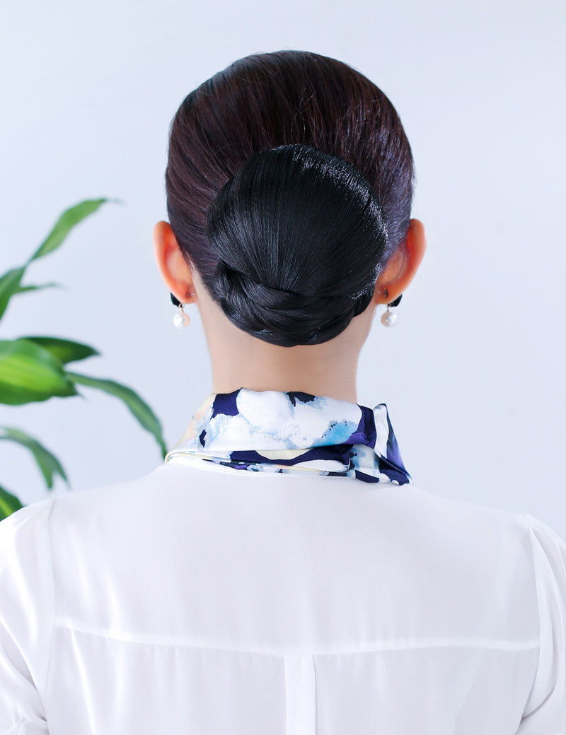 半分だけ編みこみデザインシニヨン和装ウィッグ | 立体感があり若い女性にも大人気 | 着物や浴衣の時に | W-8405