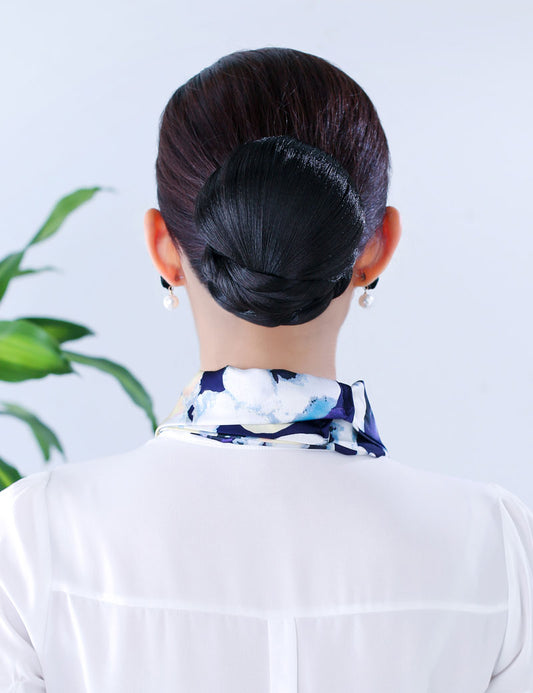 半分だけ編みこみデザインシニヨン和装ウィッグ | 立体感があり若い女性にも大人気 | 着物や浴衣の時に | W-8405