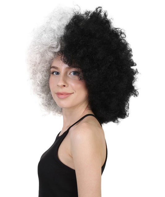 Wigs2you ハロウィンパーティープレミアムレディース H-554 グレー&ブラック "Afro Clown" ウィッグ