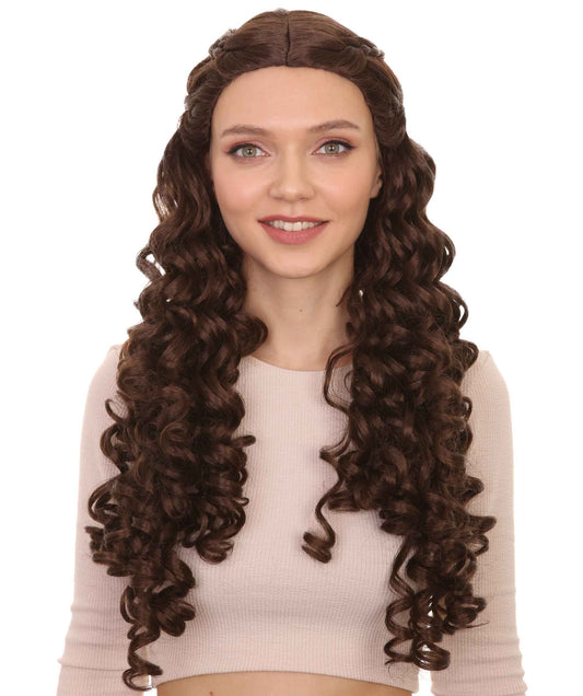 ハロウィンパーティープレミアムレディース H-4671 メディーバルプリンセス ブラウンウィッグ