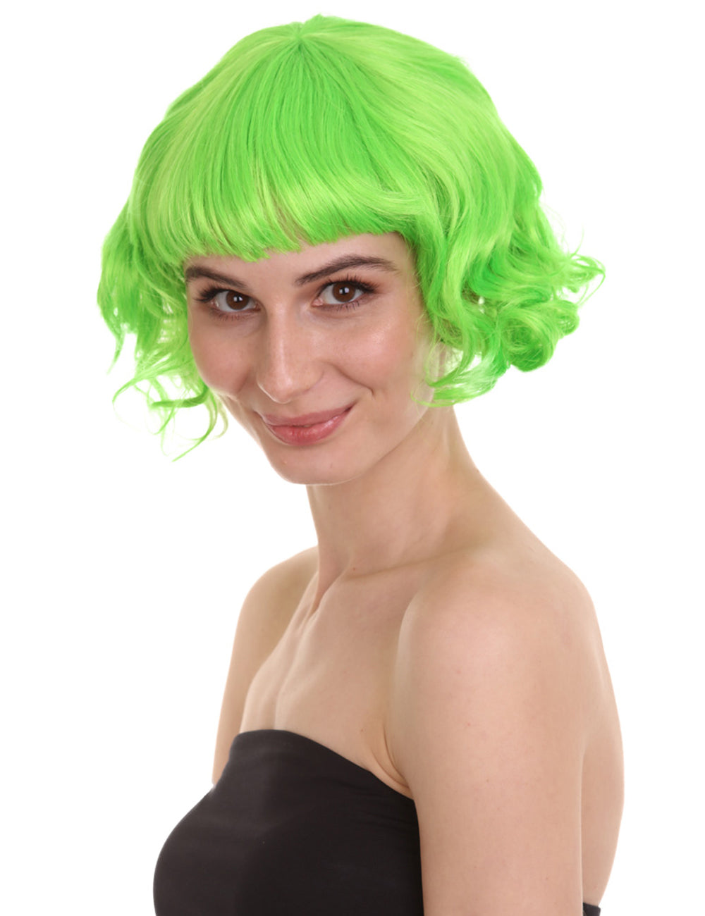 Wigs2you ハロウィン パーティー プレミアム レディース H-1349 着けやすい 快適なフィット感 カーニバル ライム ウェーブウィッグ