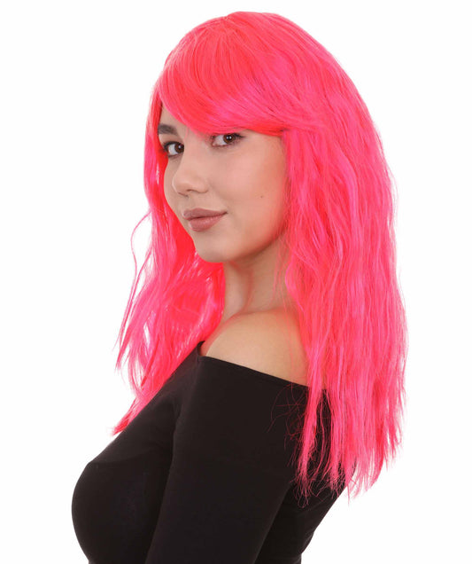 Wigs2you ハロウィンパーティープレミアムレディース H-1756 華やかに見えるグラマラマ ネオンピンクウィッグ
