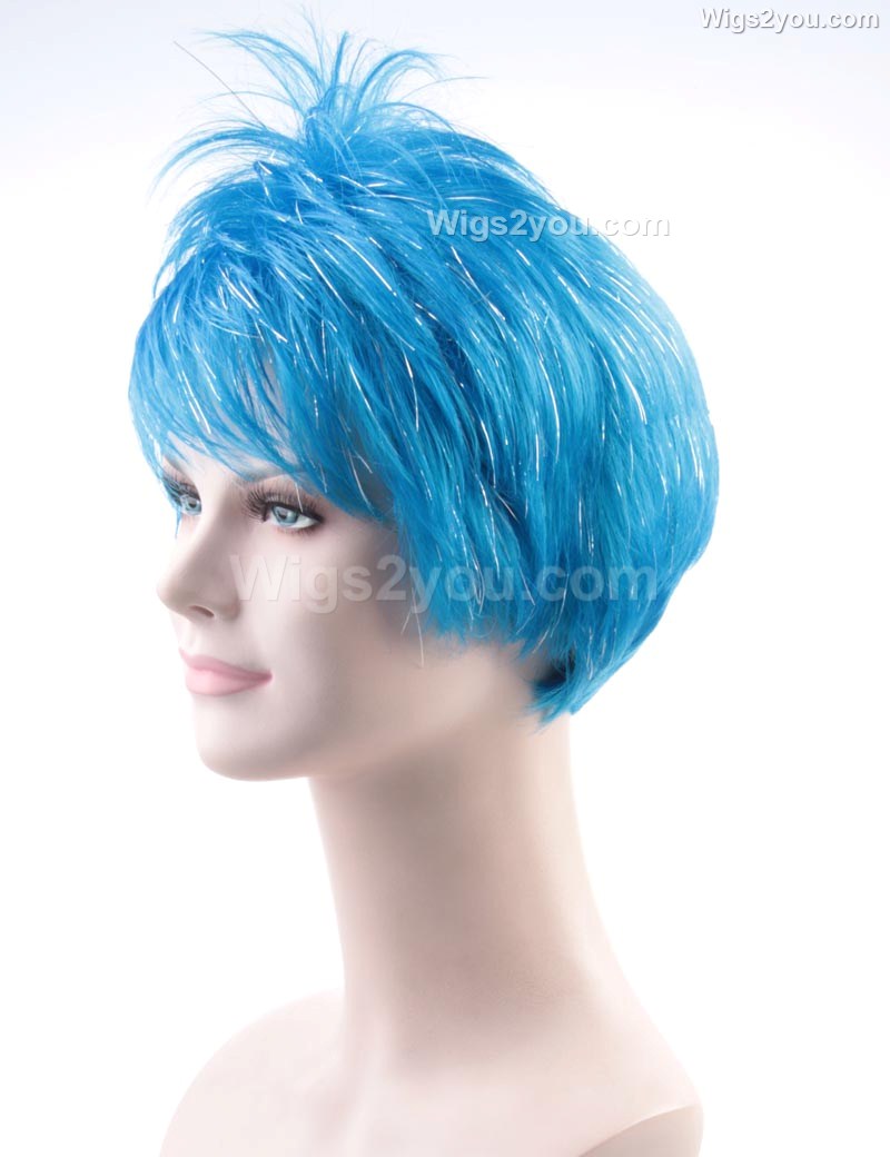 短い婦人用かつら|コスプレ青いかつら|割増空気を通すCaplessなキャップH-432