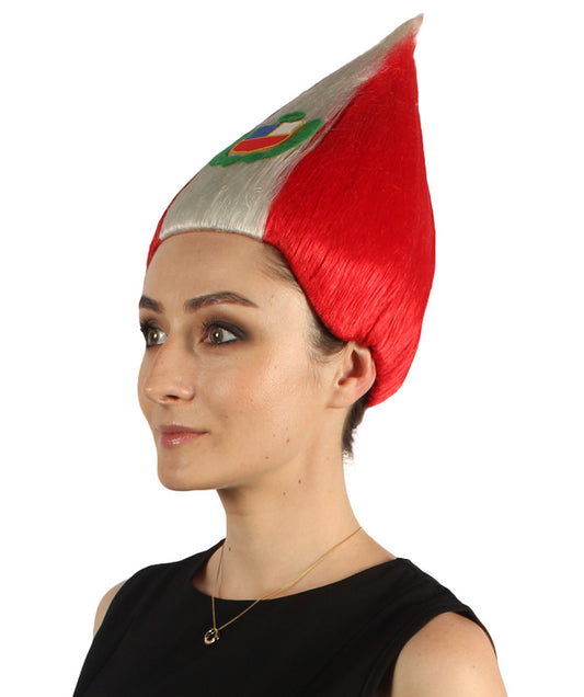 女性用コスプレウィッグ ペルー国旗 トロールスタイル H-3994 国の誇り プレミアム通気性キャップレスキャップ