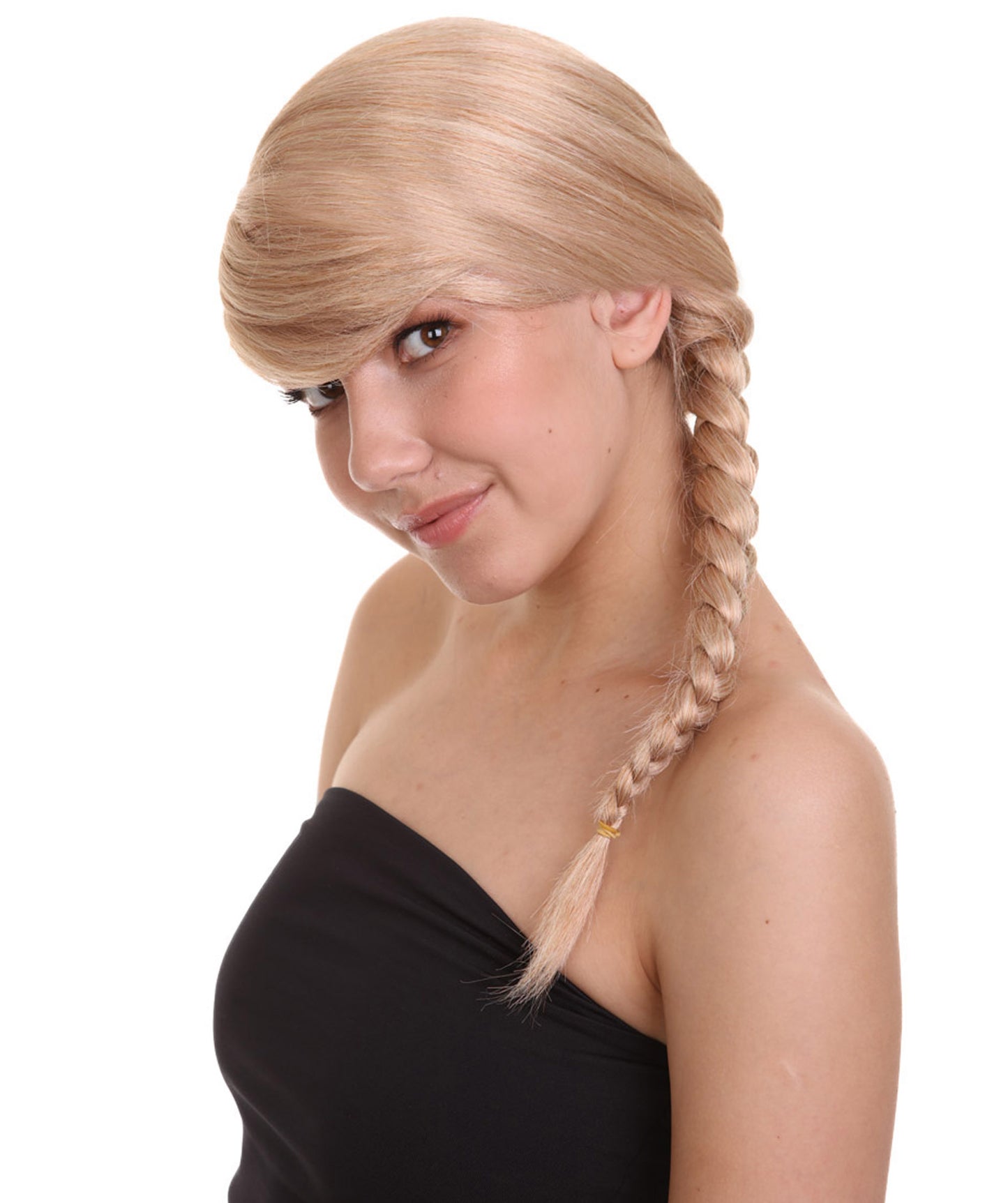 Wigs2you ハロウィン パーティー プレミアム レディース H-1179 快適なフィット感のゴールデン ブロンド編み込みウィッグ
