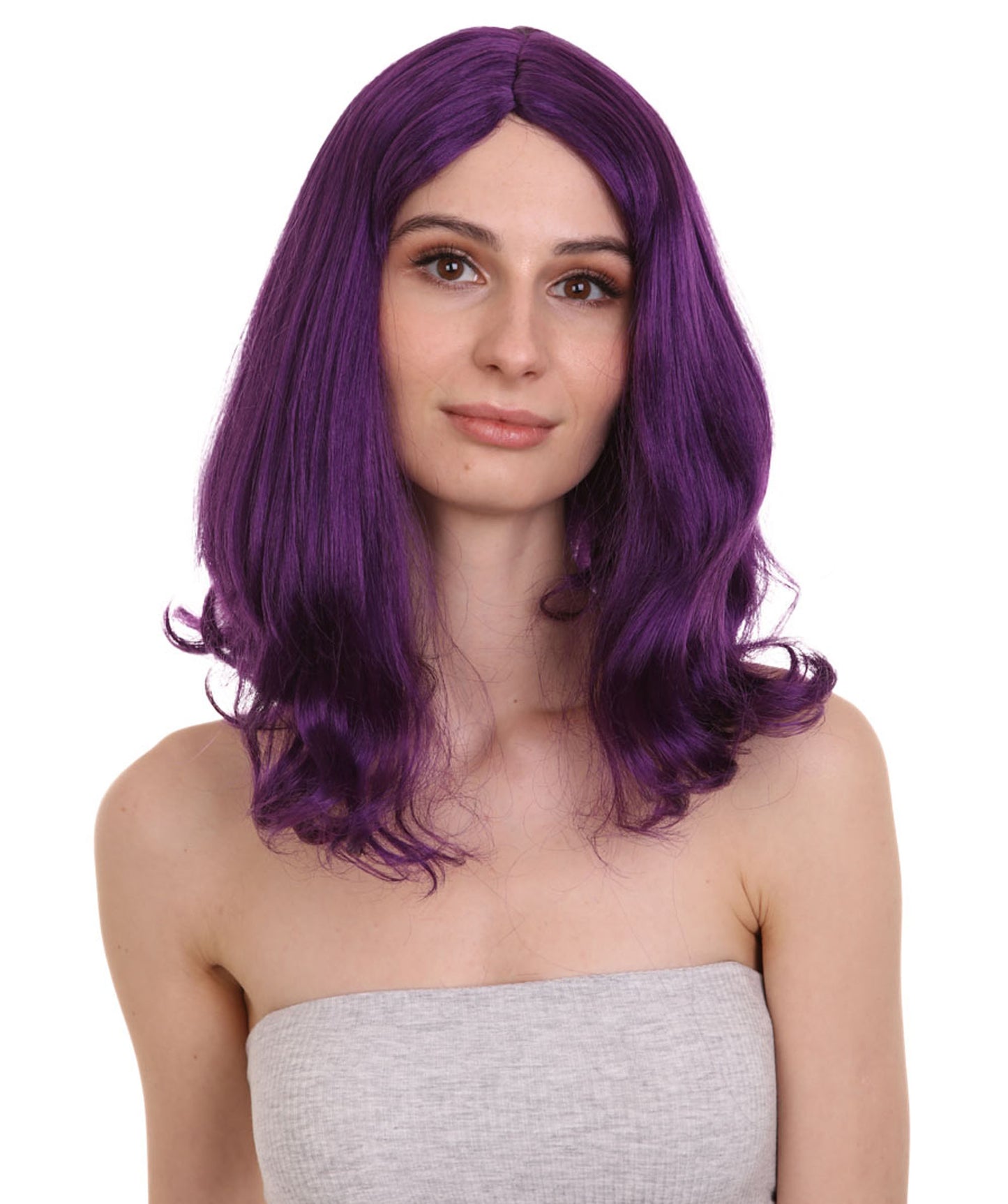 Wigs2you ハロウィン パーティー プレミアム レディース H-1283 着けやすい 快適なフィット感 バイオレット ページボーイ ウィッグ