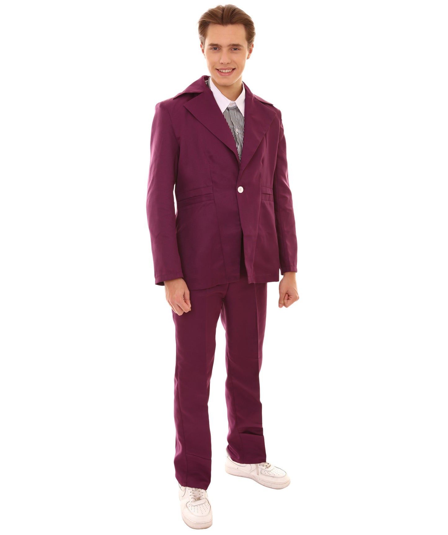 男性用 JCP-002_8 70'sロックスター スーツ コスチューム ディッキーとタイ付き プレミアム ライトパープル ハロウィンコスチューム