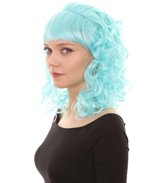 Wigs2you ハロウィンパーティープレミアムレディース H-1738 華やかに見えるピンアップガール ライトブルーウィッグ