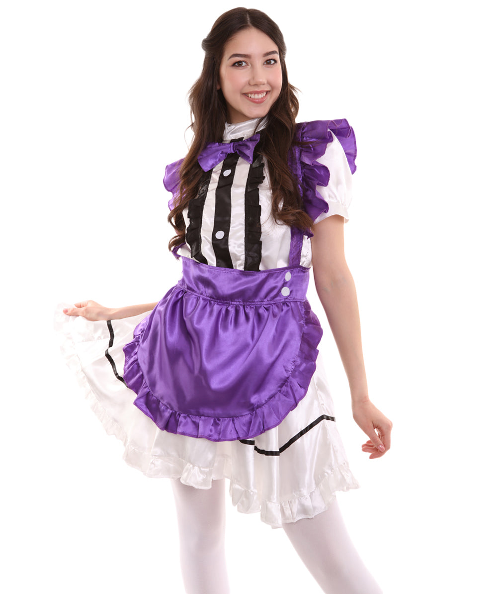 女性用 JCO-326_15 アニメ コスプレ フレンチメイド ファンシー ドレス ミディアムパープル コスプレ コスチューム