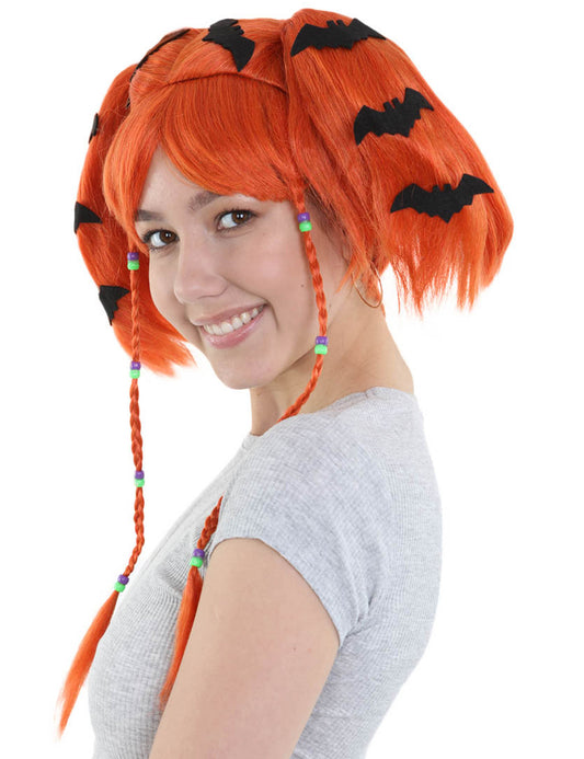 Wigs2you ハロウィンパーティープレミアム レディース H-694 バットエンジェルウィッグ オレンジ色