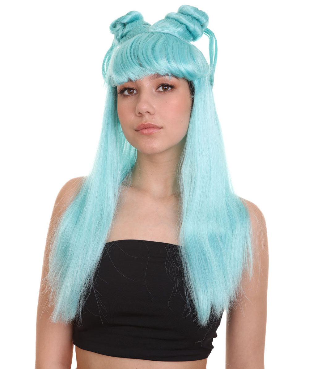 Wigs2you ハロウィン パーティー プレミアム レディース H-1204 快適フィット ライトブルー アジアン プリンセス ウィッグ