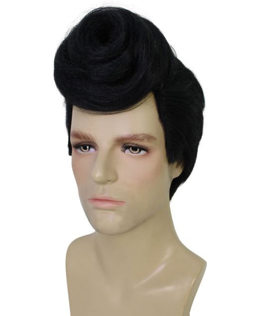 大人男性アニメシリーズH-6339キャラクターブラックレトロポンパドールウィッグコスプレウィッグ難燃性合成繊維