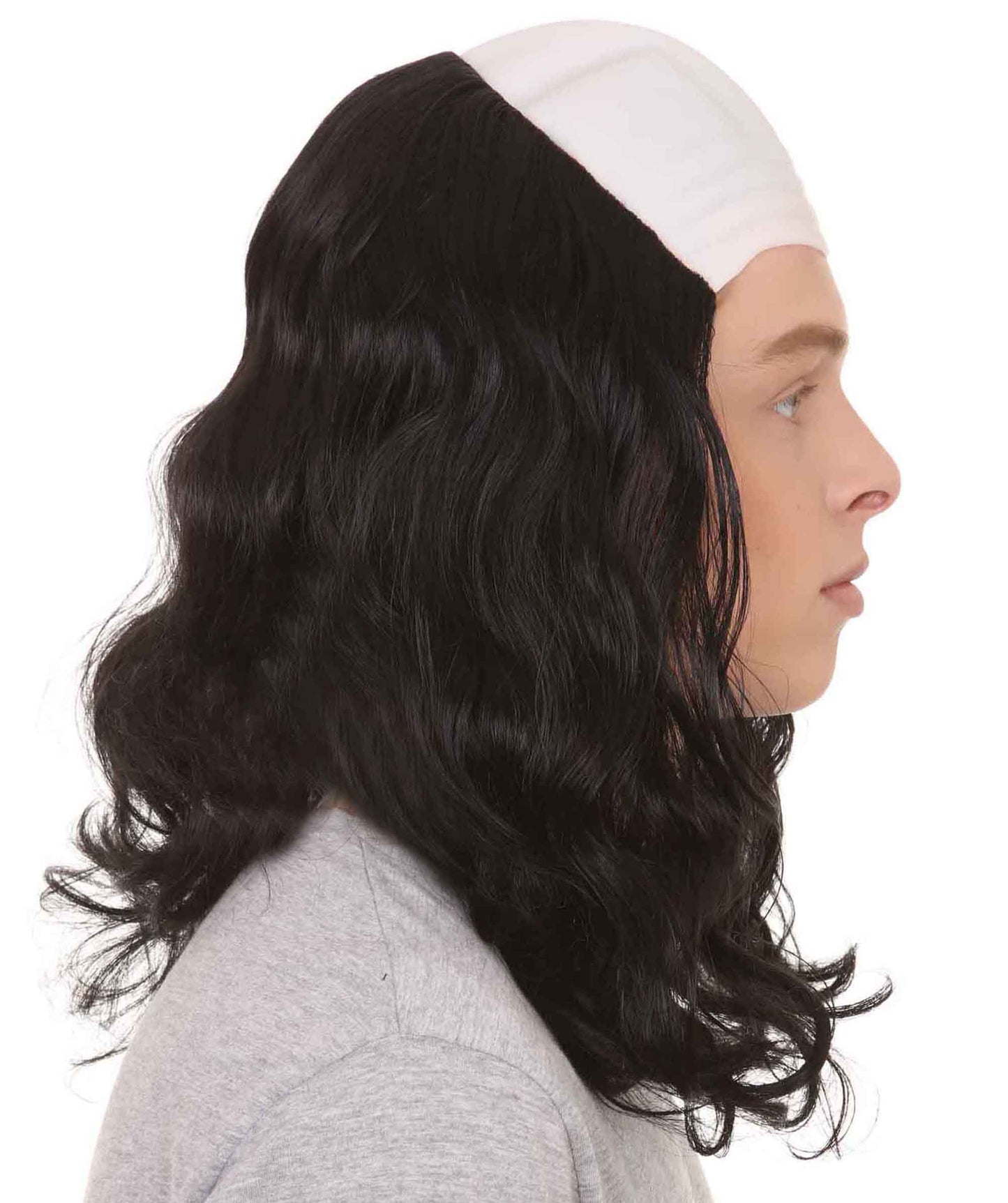 Wigs2you ハロウィンパーティープレミアムメンズ H-2128 ベン・フランクリン バルドロングブラックウィッグ 自然な見た目 完璧なウィッグの選び方