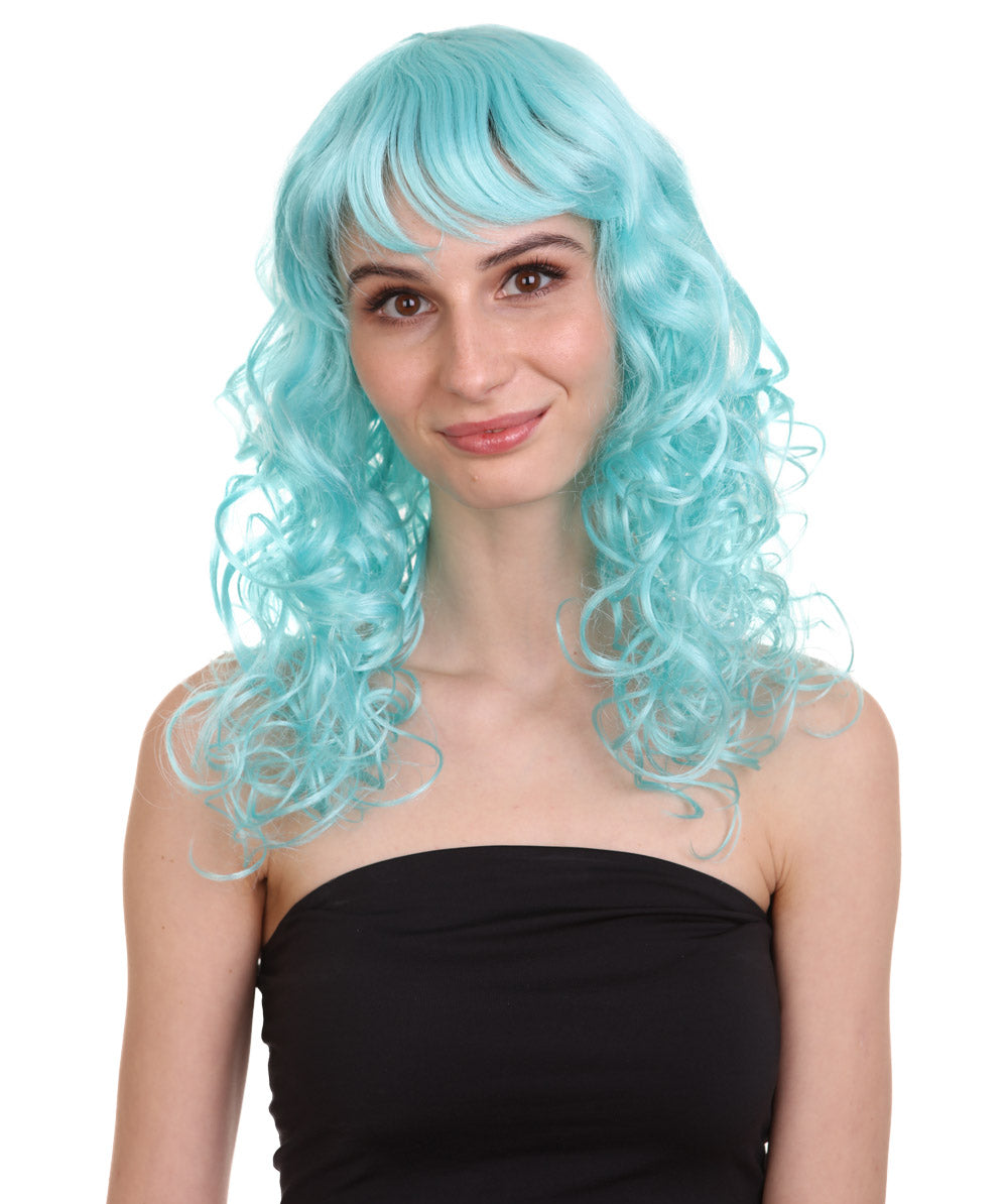 Wigs2you ハロウィンパーティープレミアム レディース H-1004 着用しやすい ベラウィッグ ブルーレイク色