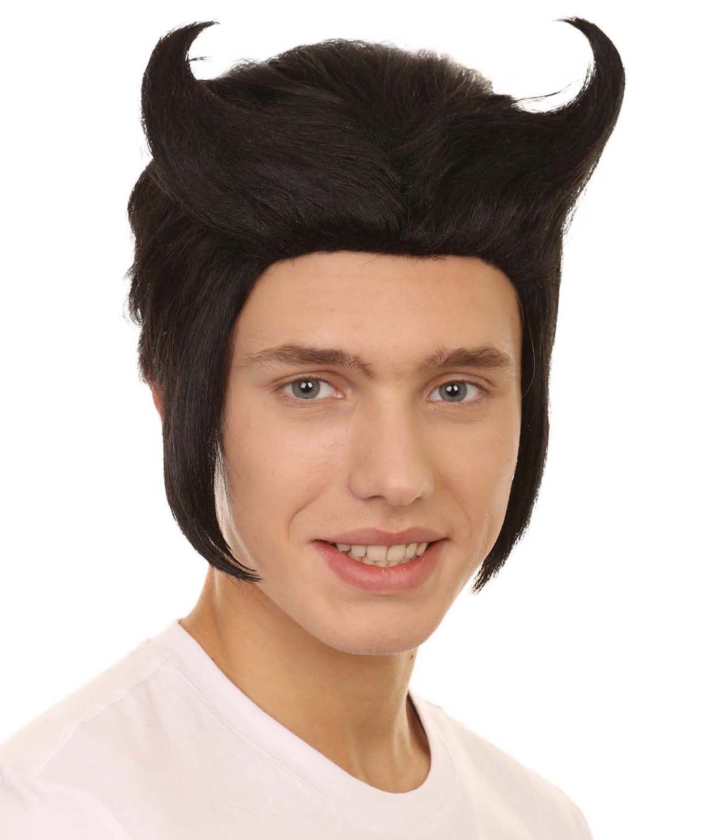 Wigs2you ハロウィンパーティ プレミアムメンズ H-2097 着用しやすく とても快適 ブラックデビルウィッグ