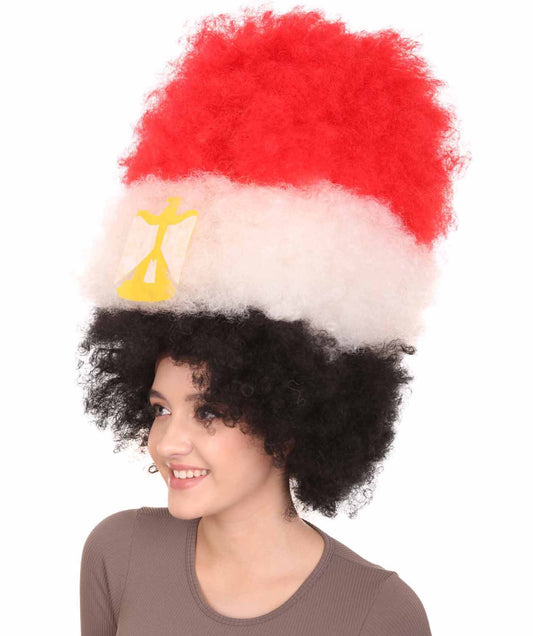 エジプトフラッグ スポーツパーティージャンボアフロウィッグ H-3958 プレミアム 通気性の良い キャップレスキャップ