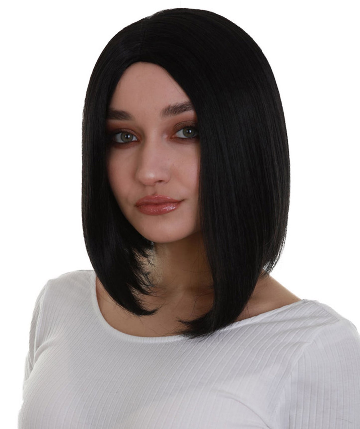 ハロウィンパーティープレミアム レディース H-5277 ブラック ストレート トレンディ ナチュラルシルクボブウィッグ