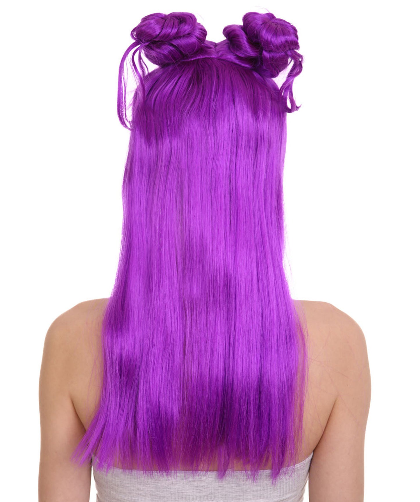 Wigs2you ハロウィン パーティー プレミアム レディース H-1228 快適なフィット感 ネオン パープル アジアン プリンセス ウィッグ
