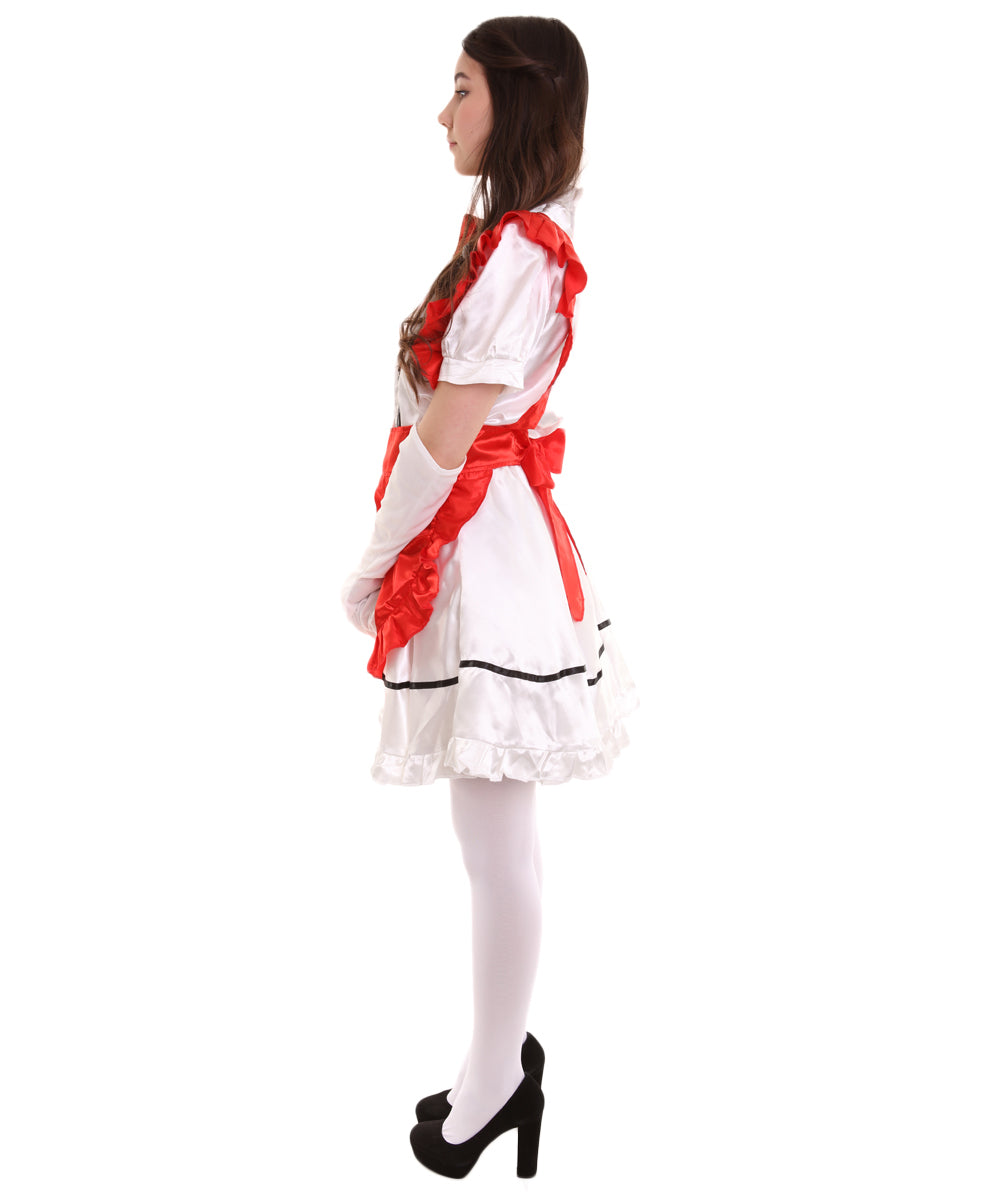 女性用 JCO-326_16 アニメ コスプレ フレンチメイド ファンシー ドレス レッド コスプレ コスチューム