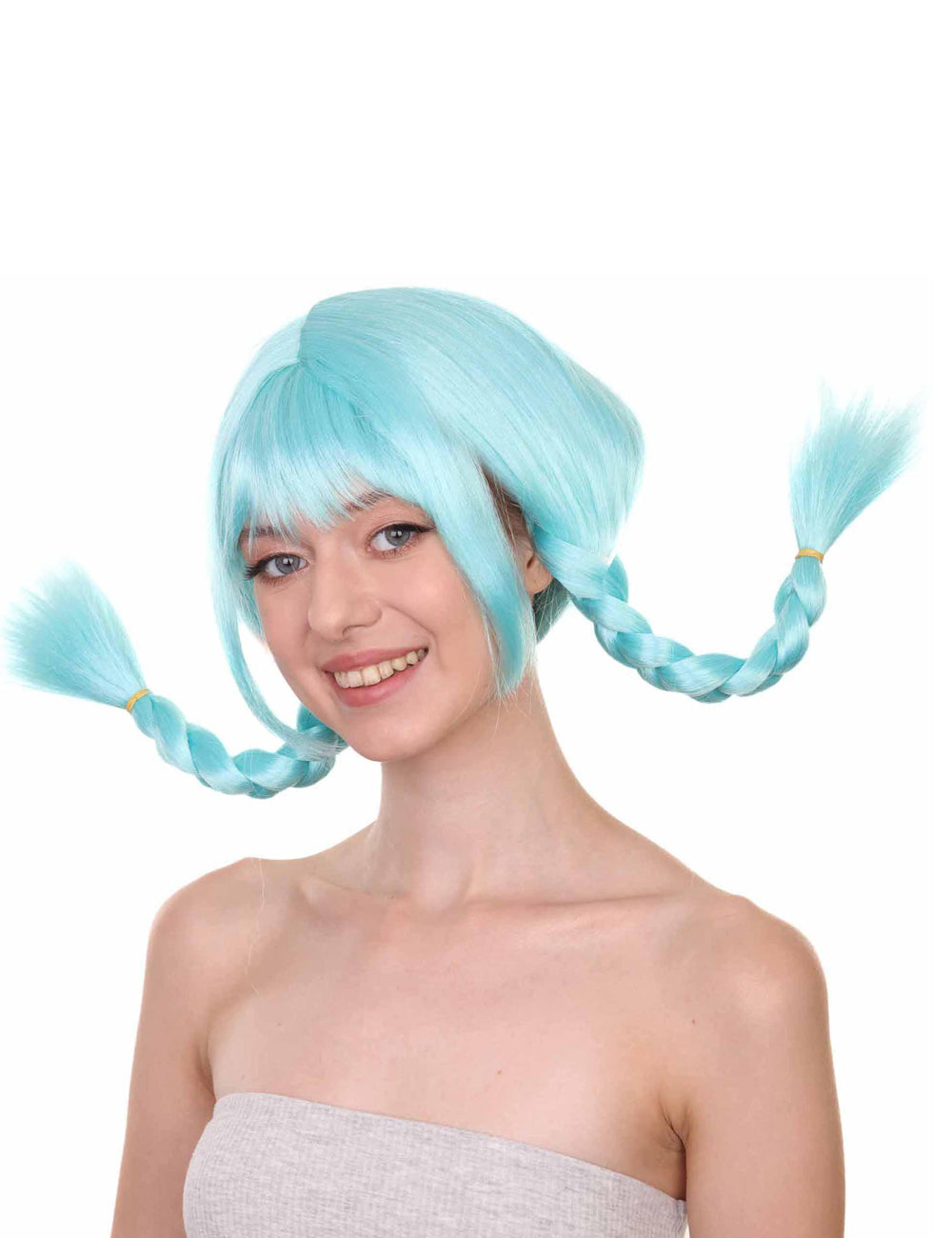 Wigs2you ハロウィンパーティープレミアムレディース H-1638 着用が簡単 とても快適 ピッピ ブルー