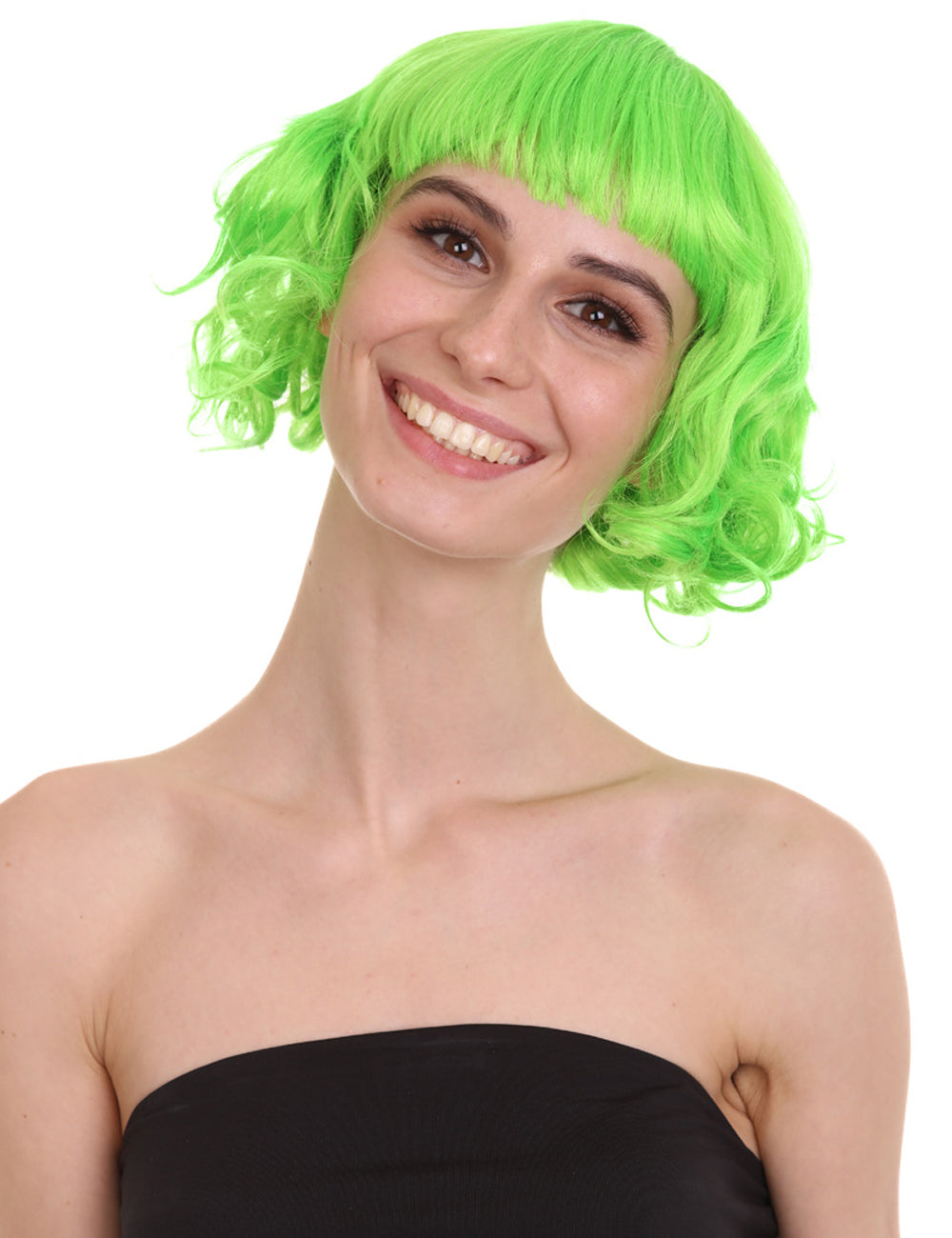 Wigs2you ハロウィン パーティー プレミアム レディース H-1349 着けやすい 快適なフィット感 カーニバル ライム ウェーブウィッグ