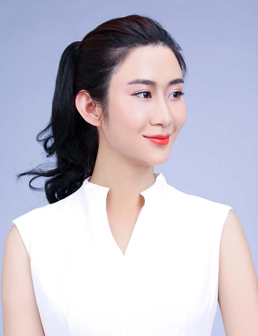 レディースファッション WS-5006 ブラック ラージポニーテールウィッグ ナチュラルカーリー ヘアピース 合成繊維