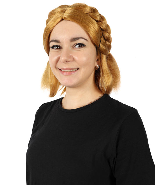 女性用 H-6230 アクションゲーム ブロンド ボブ ウィッグ コスプレウィッグ 難燃性合成繊維