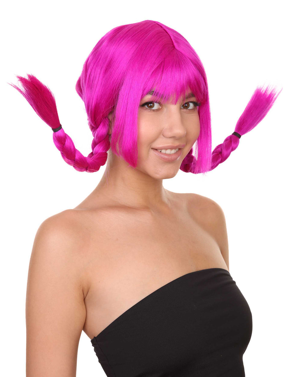 Wigs2you ハロウィン パーティー プレミアム レディース H-1644 簡単装着 とても快適 ピッピ ネオンパープル
