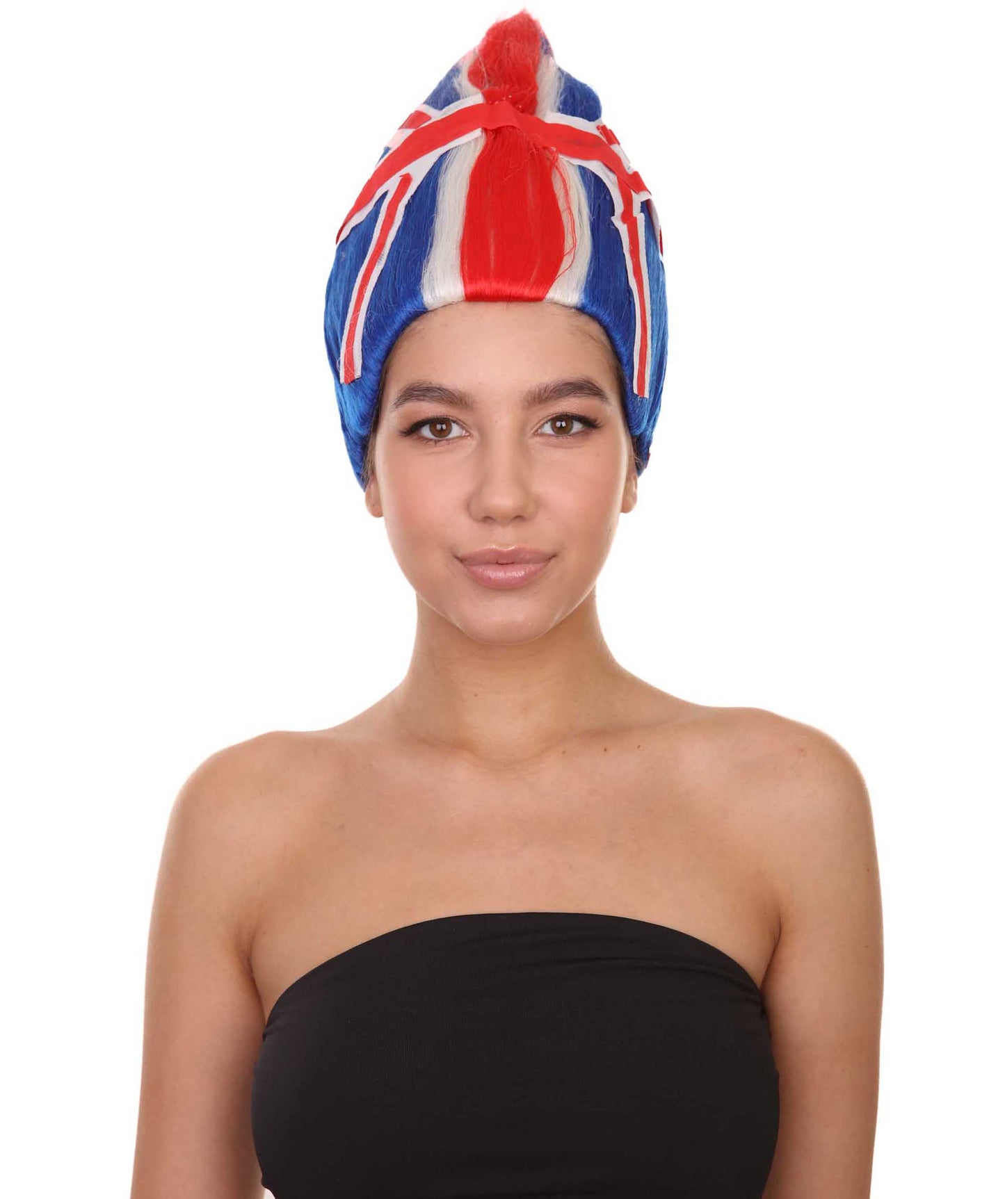 Wigs2you ハロウィンパーティープレミアム H-1805 着け心地が良い とても快適 女性用コスプレウィッグ イギリス国旗 マルチカラー トロールズスタイル