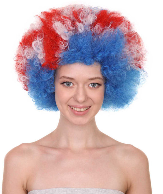 アイスランドフラッグ スポーツアフロウィッグ H-3978 ハロウィン・パーティー用 プレミアムレディースウィッグ