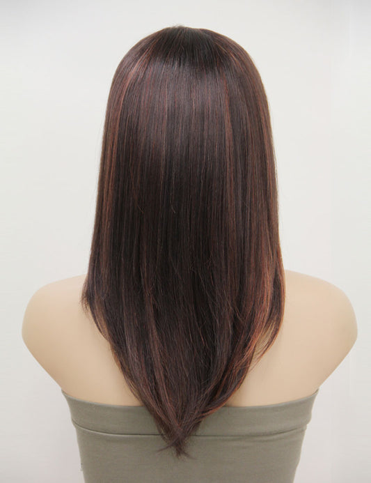 レディースファッション W-814A ロングスタイル モカハーフウィッグ 合成繊維