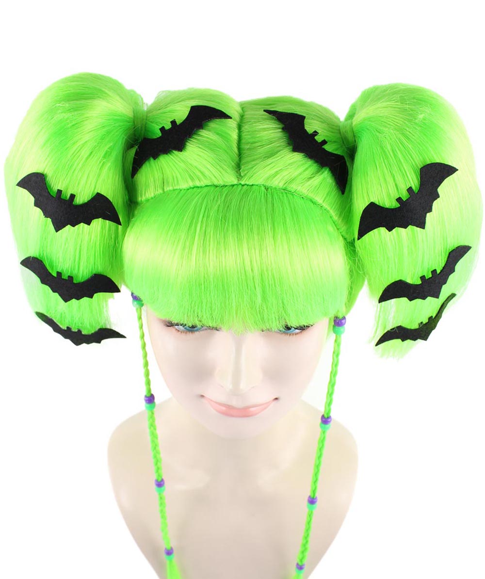 Wigs2you ハロウィンパーティープレミアム レディース H-700 バットエンジェルウィッグ ライムカラー