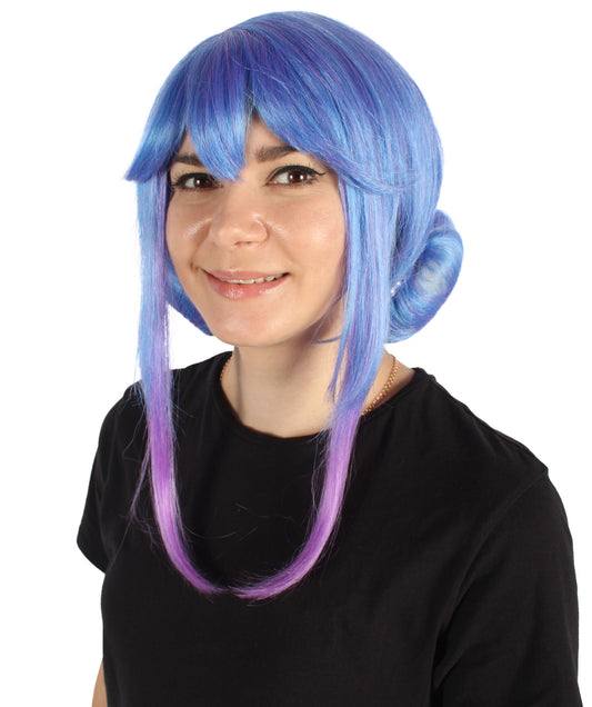 Wigs2you H-6930 大人用 レディース クリスタルローズ ダブルバン ブルー コスプレウィッグ|ハロウィンに最適|難燃性合成繊維